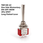 SH T80-T Series Flat Handle 6.35mm Panel Mount Mini Toggle Switch For RC Model Remote Controlller