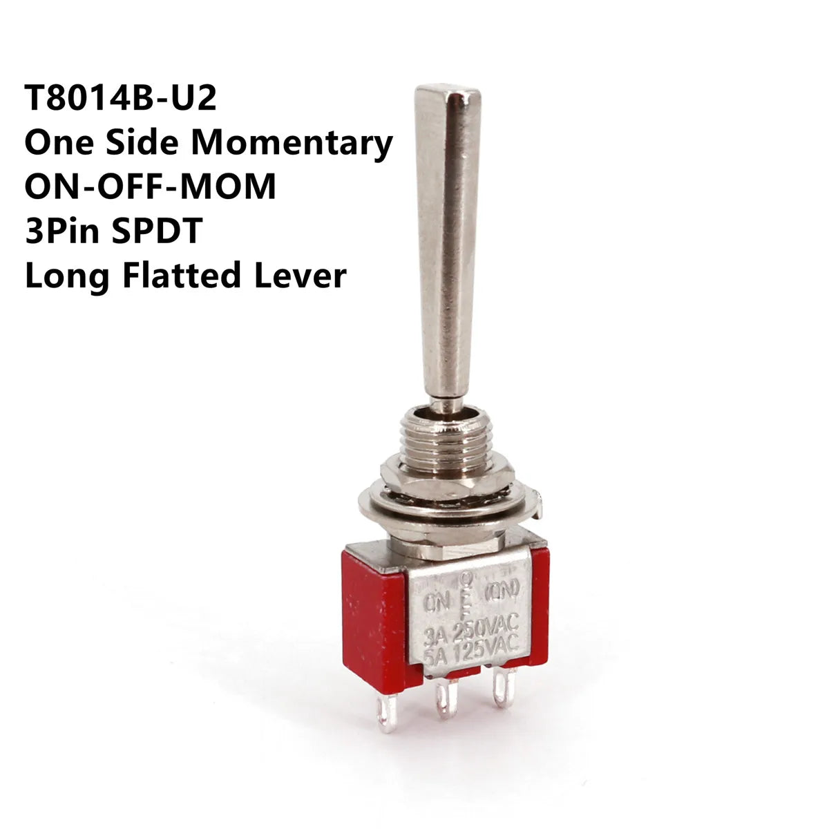 SH T80-T Series Flat Handle 6.35mm Panel Mount Mini Toggle Switch For RC Model Remote Controlller