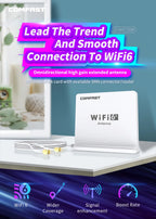 Comfast Wifi 6 High Gain Antenna Dual-band Signal SMA Connector With Extension Base for 802.11AX Router & Network Card 1.5Meter