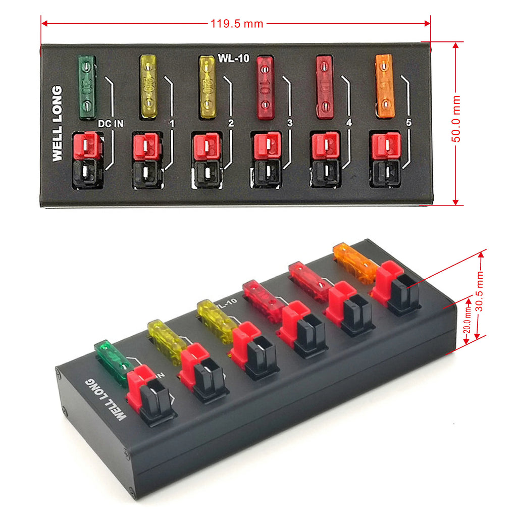 WL-10I 6-Port Anderson Connector Splitter Power Splitter Power Strip  Fixing For Shortwave Radios DC 36V 45A.