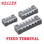 1PCS Double Row Terminal Block Fence Screw Ribbon Wire Connector 600V 15A25A45A 3/4/6/8/10/12 Optional