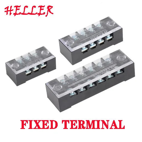 1PCS Double Row Terminal Block Fence Screw Ribbon Wire Connector 600V 15A25A45A 3/4/6/8/10/12 Optional