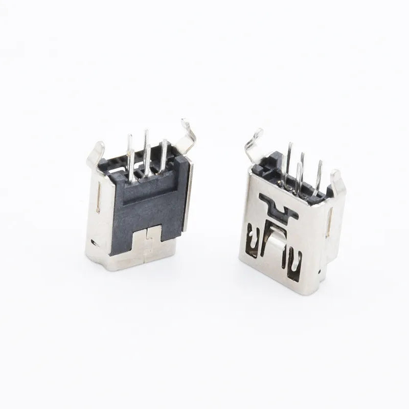10/50Pcs Mini USB SMT SMD DIP 5 Pin Female Mini Type B Socket Connector Plug Straight DIP Jack Tail Connector Plug-in MINI USB