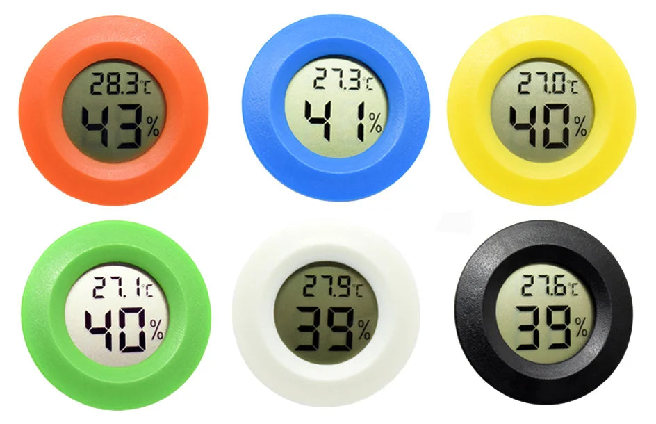 Mini Digital LCD Thermometer Hygrometer Gauge Freezer Tester Temperature Sensor Humidity Meter Detector Monitor Indoor Pet Car