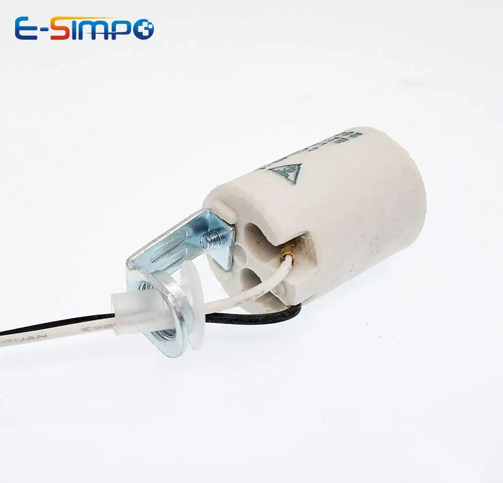 4pcs E17 Porcelain CFL Halogen Chandelier LED Lamp Bulb Base Light Socket Holder with Bracket Ceramic 10cm Silicone Wire