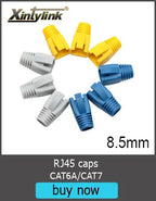 Xintylink CAT7 RJ45 Connector 50U CAT6A Ends Ethernet Cable Plug Network 10G SFTP FTP Shielded LAN Jack Pass Through 1.5MM Hole