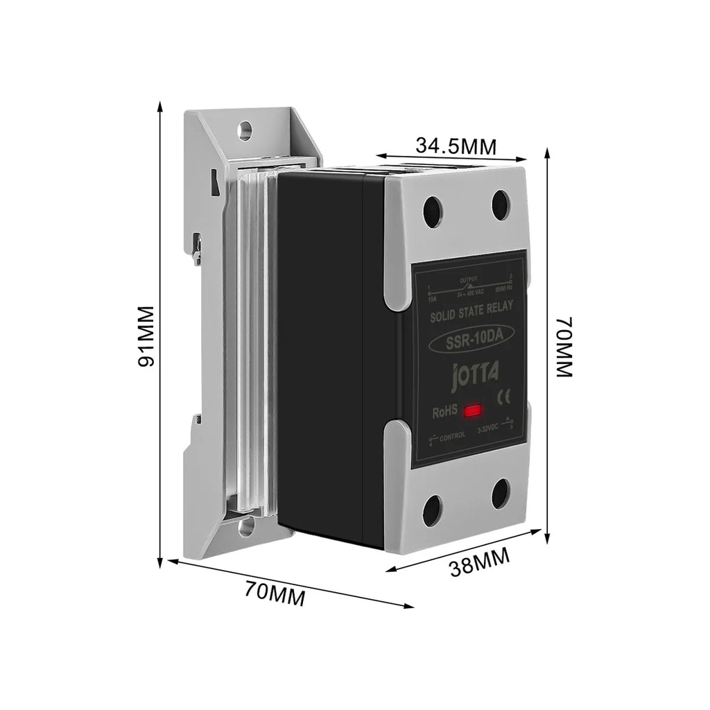 Din Rail Mounted SSR Single Phase Solid State Relay With Heat Sink SSR 10DA 25DA 40DA 60DA 80DA 100DA 120DA