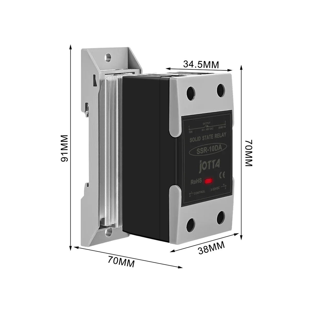Din Rail Mounted SSR Single Phase Solid State Relay With Heat Sink SSR 10DA 25DA 40DA 60DA 80DA 100DA 120DA