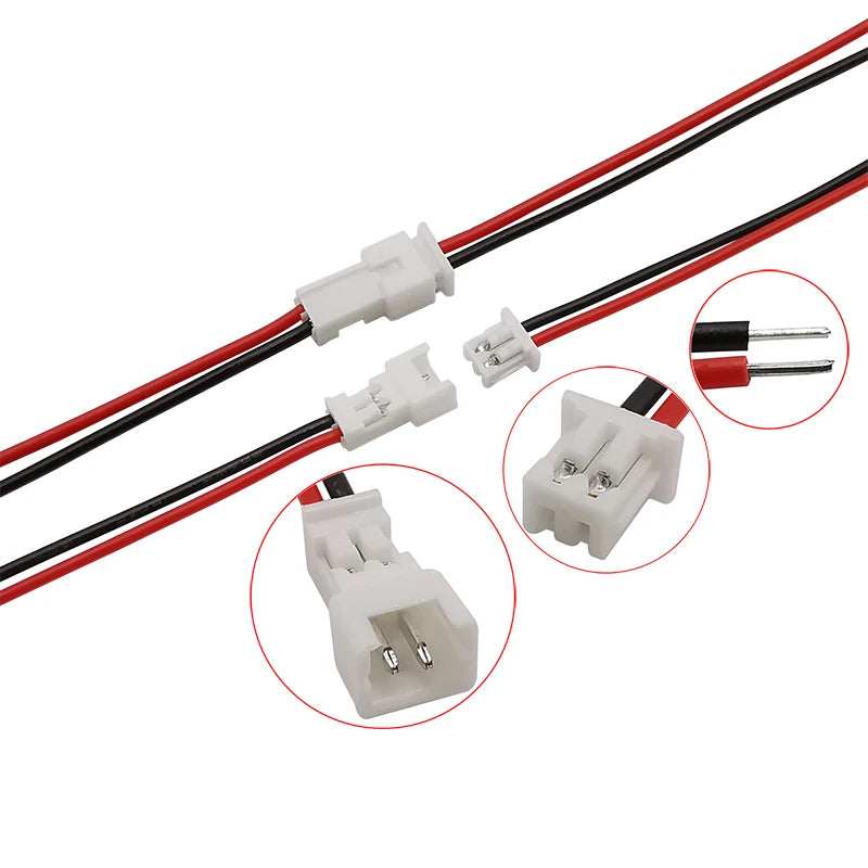 20Pcs Mini Micro JST Connector 1.25mm Pitch 2 Pin Male Plug / Jack Female Socket Electronic Wire Cable Connectors 15CM 28AWG