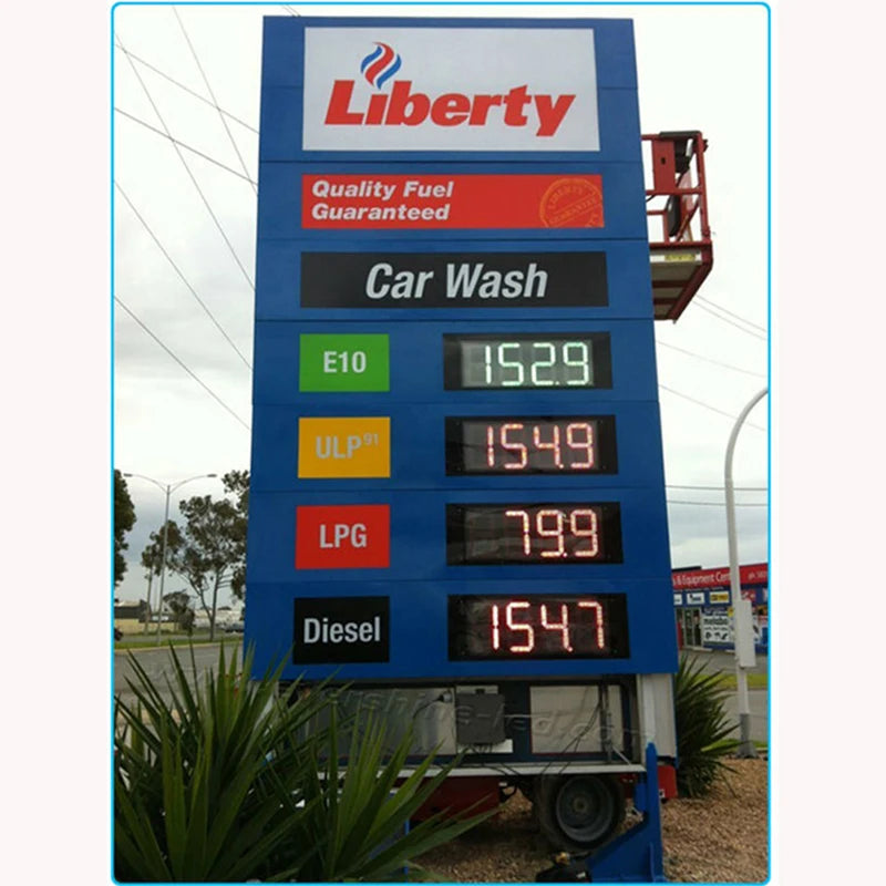 12 Inch 7 Segment Outdoor Waterproof Digital Number Board For LED Gas Station Electronic Fuel Price Time And Temp Sign