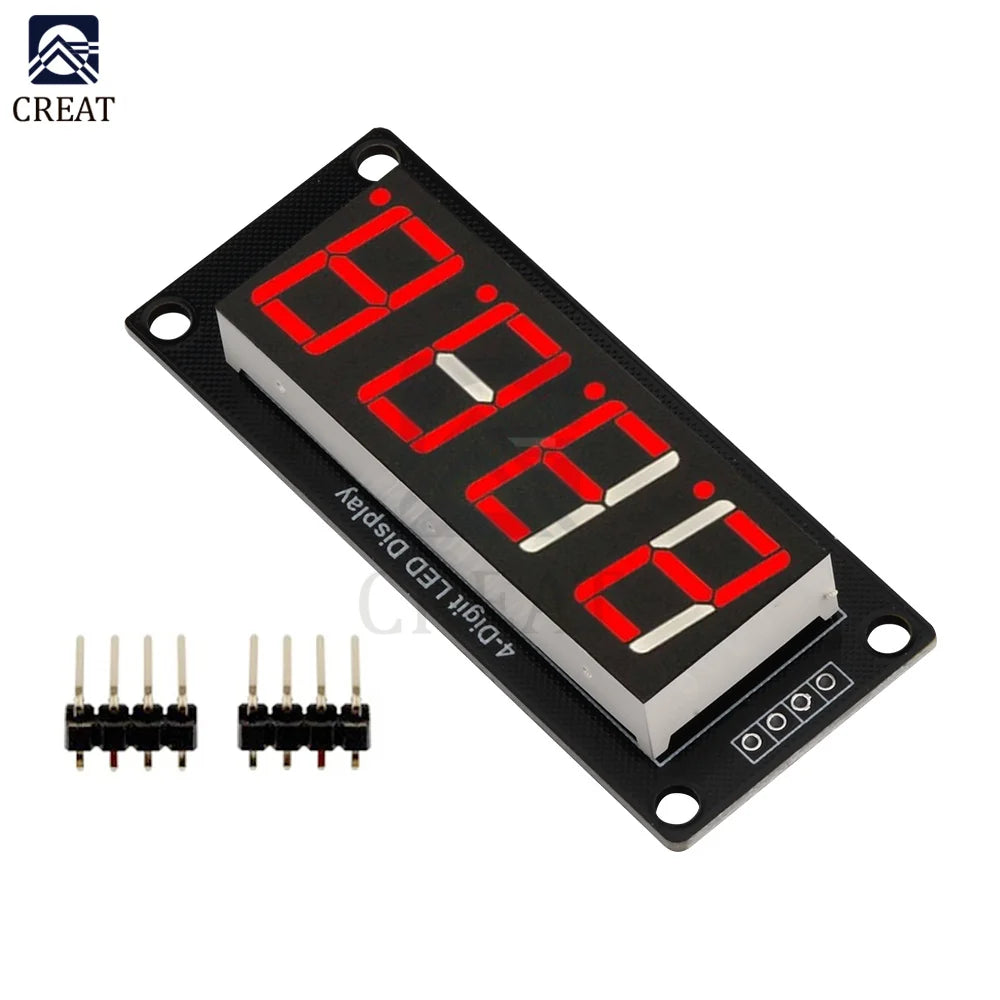 0.56" 4 Bit Digital LED Tube Display Module TM1637 Decimal 7 Segments Tube Display Module Yellow/White/Red/Green/Blue