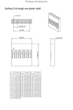 200pcs DuPont head 2.54 DuPont plastic shell plug 2.54mm 2/3/4/5/6/7/8/10/12/16/20P connector
