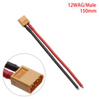 Male Female Connector Plug with Silicon 12 AWG/14 AWG Wire XT60 Connector Plug Cable Dual Extension Battery