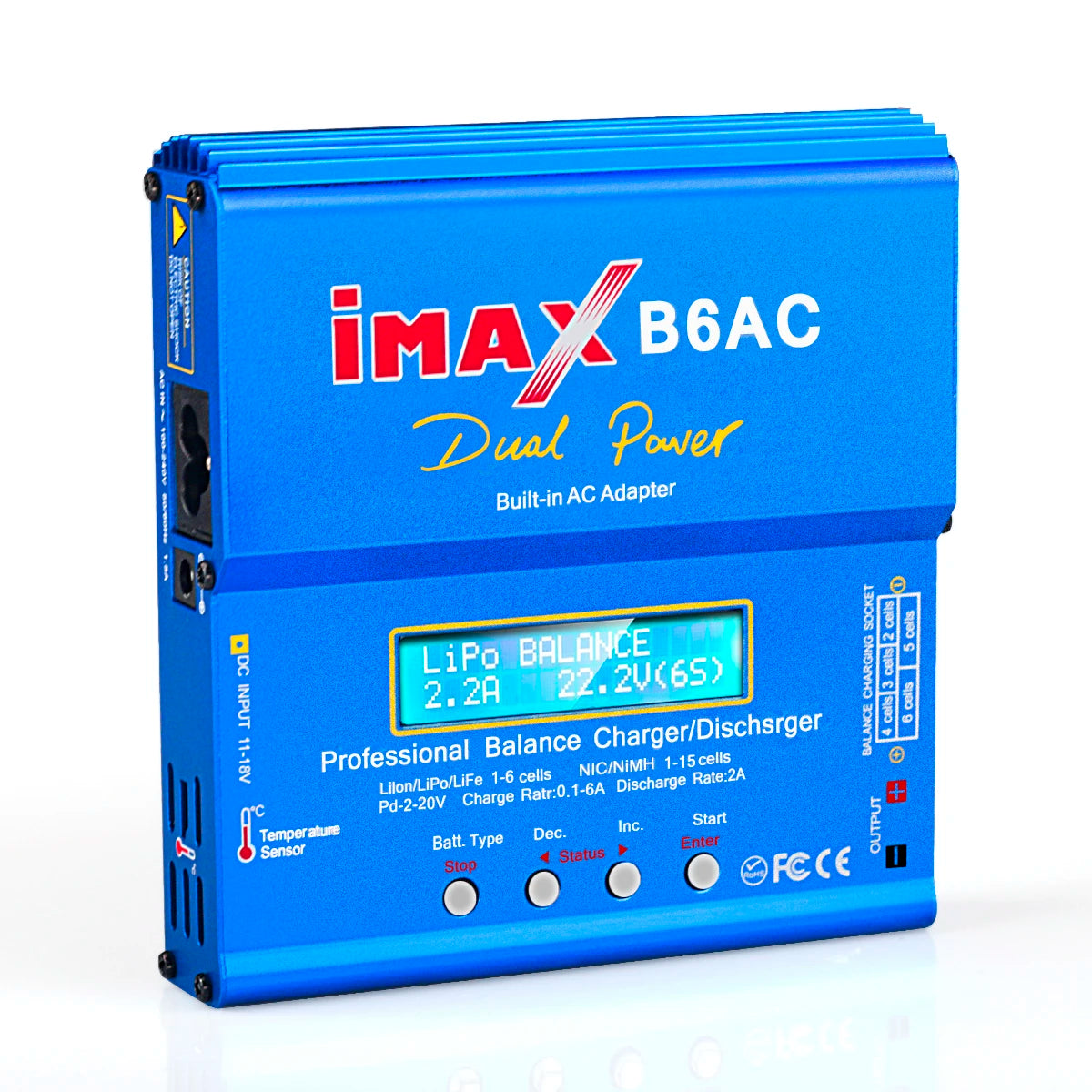 IMAX B6AC 80W RC Charger B6 AC 6A Balance Charger with Digital LCD Screen Li-ion LiFe Nimh Nicd PB Lipo Battery Discharger