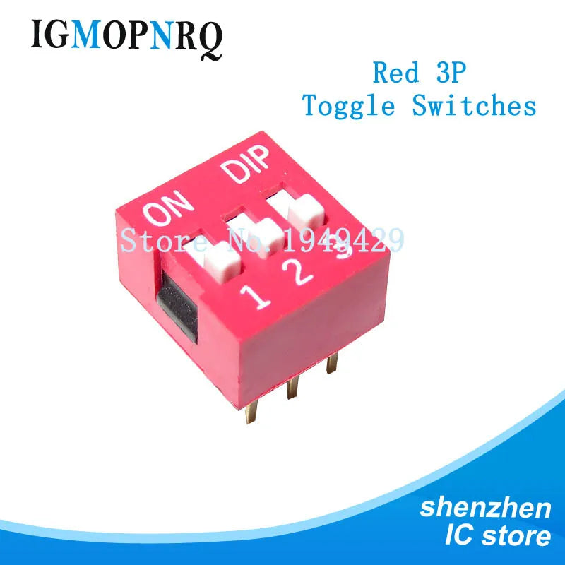 10pcs Slide Type DIP Switch Module 1 2 3 4 5 6 7 8 PIN 2.54mm Position Way DIP Red Pitch Red Snap Switch Dial Switch
