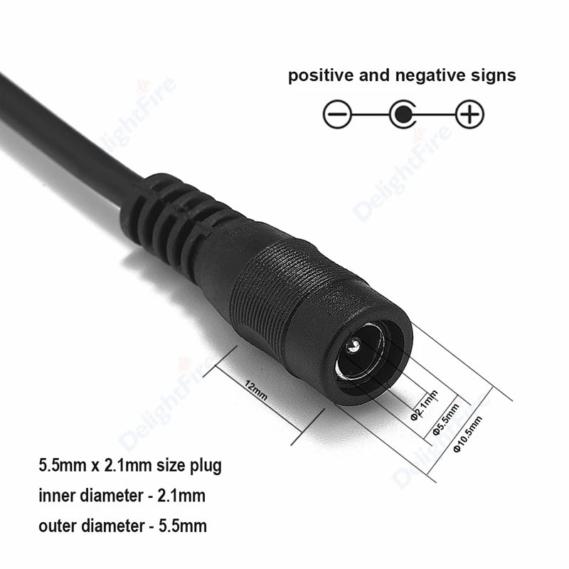 DC Power Splitter Cable 5.5mm 2.1mm 1 To 2/3/4/5/6/8 Way 5V 12V Power Adapter Connector Cord For LED Strip Lights CCTV Camera