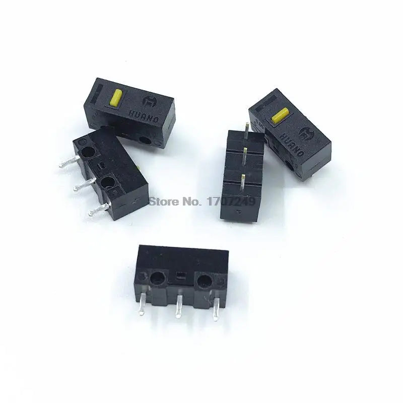 10Pcs HUANO Micro Switch Red Yellow Pink White Blue Green dot Blue Shell Pink Dot 80 million Mouse maintenance button switches