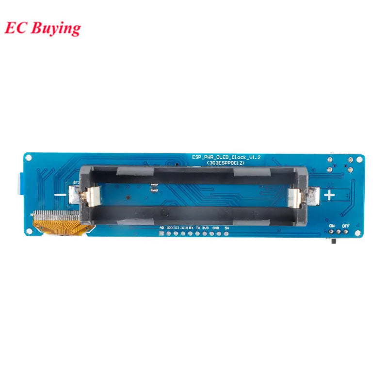 ESP8266 ESP-12F 0.96" OLED Display WiFi Clock Module Weather Forecast Micro USB Development Board with 18650 Battery Case CH340