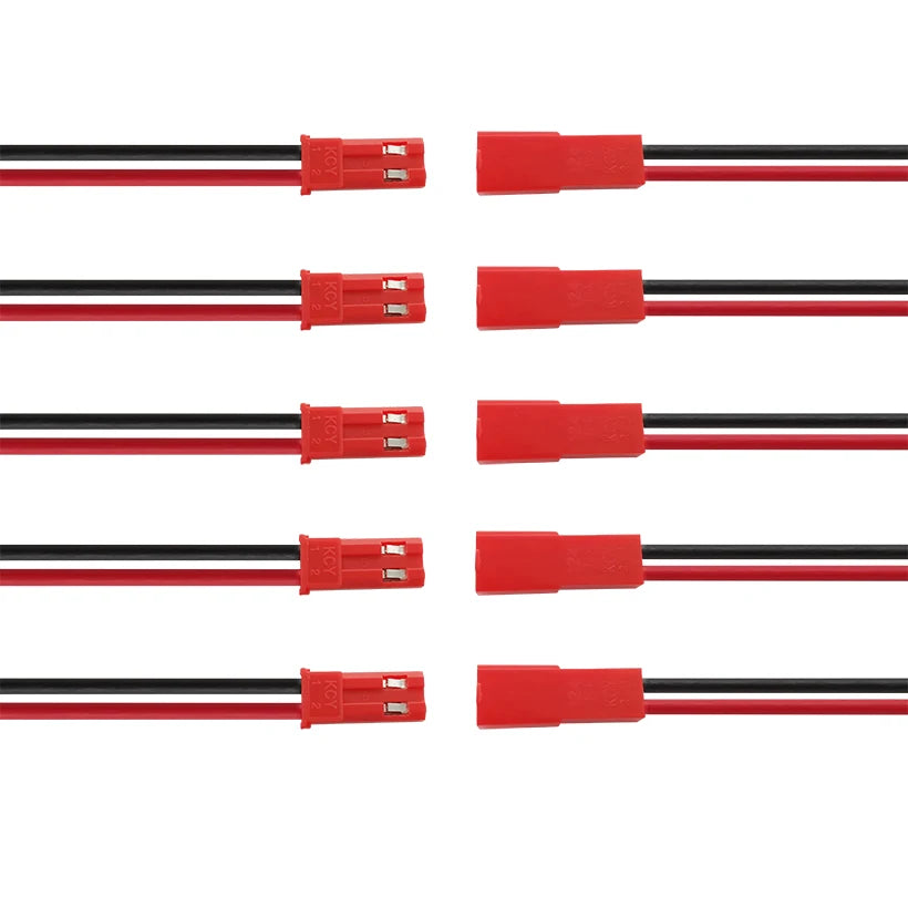 1/2/5/10Pairs JST 2 Pin Male Female Plug Jack Cable Wire Connector 22 AWG 10cm 20cm for LED Lamp Strip RC Toys Battery