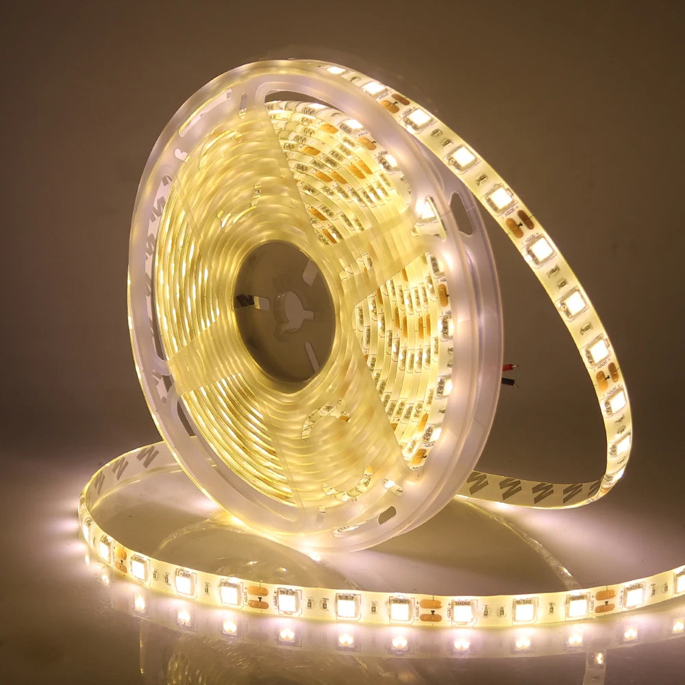 5M LED Strip SMD 5050 5054 LED Tape Waterproof Ribbon Diode 12V 2835 Flexible Neon Lights 60/120Leds/m LED Lights for Room Decor