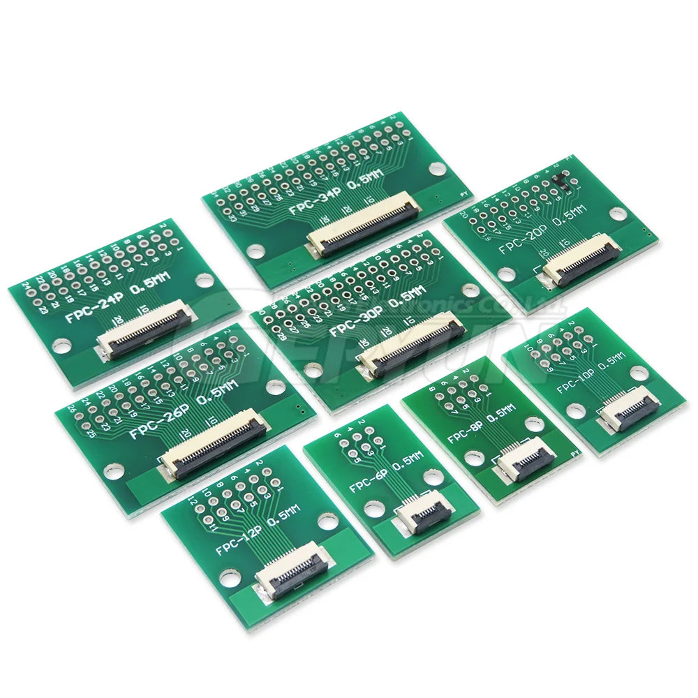 5PCS FPC FFC 0.5MM /1.0MM pitch for cable transfer conversion board 6P /8P/ 10P /12P/20P/ 24P / 26P / 30P / 34P /40P / 50P / 60P