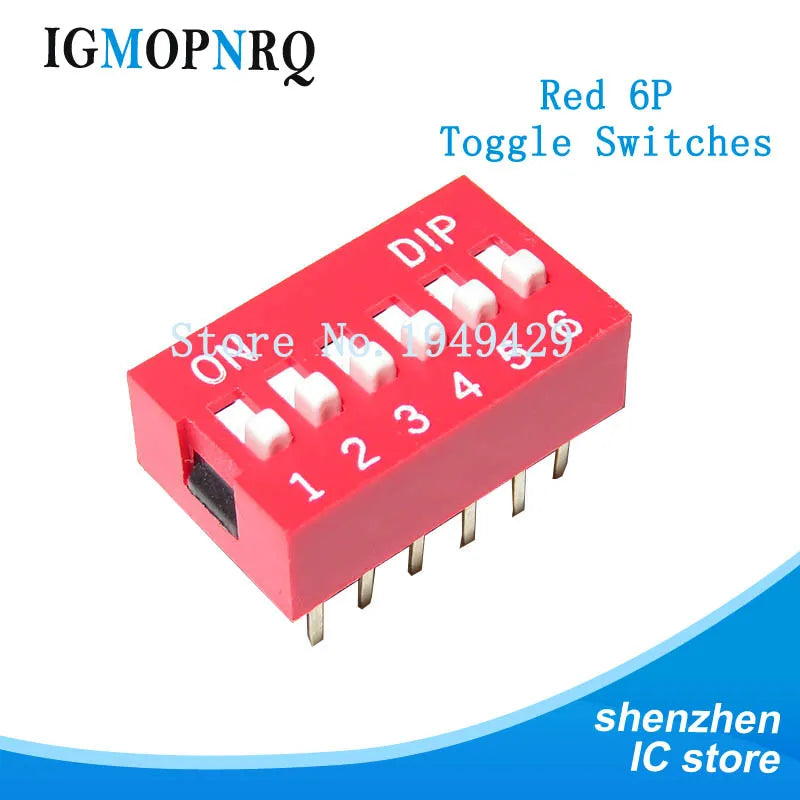 10pcs Slide Type DIP Switch Module 1 2 3 4 5 6 7 8 PIN 2.54mm Position Way DIP Red Pitch Red Snap Switch Dial Switch