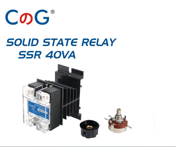 CG SSR-40VA  24-480VAC 40A Single Phase Solid State Relay Resistance Voltage Regulator with Heat Sink and Potentiometer A Knob