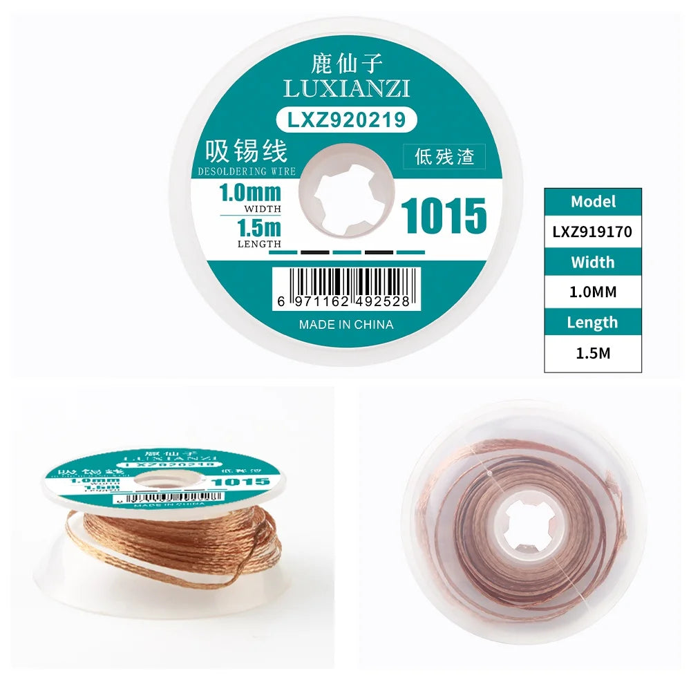LUXIANZI  Desoldering Wire 1/1.5/2/2.5/3/3.5/4.0mm Width 1.5M Length Desoldering  Braid For Soldering  Desoldering Mesh Welding