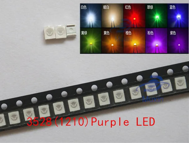 100pcs=5colors x 20pcs 5050 5730 3014 1210 2835 3528 1206 0805 0603 0402 SMD LED Diode Kit Red / Green / Blue / White / Yellow