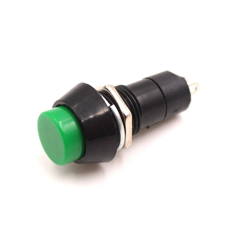 Round Push Button Switch, Self-Locking, Self-Recovery, 12mm, 3A 250V, AC, 2 Pin, PBS-11A, PBS-11B, 6Pcs