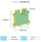 10Pcs USLKG5N USLKG5 Universal Screw Ground Protective Earth Modular Wire Electrical Connector Din Rail Terminal Block USLKG 5mm