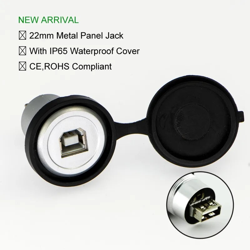 ELEWIND 22mm USB Connector Socket Economy Cheaper Plastic Type USB2.0 Socket Female B to Female A