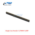 Free shipping (5pcs/lot) Pitch 1.27MM Pin Header Female Single and Double Row 1*40P 50P 2*40P50P Straight/Curved Pin Gold Plated