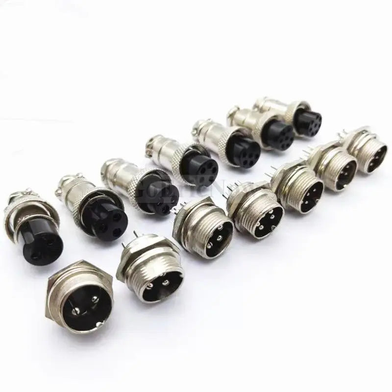 1 Set 5/8' GX16-2/3/4/5/6/7/8/9/10 Pin Male Female 16mm Wire M16 GX16 Circular Aviation Connector Socket Plug Metal