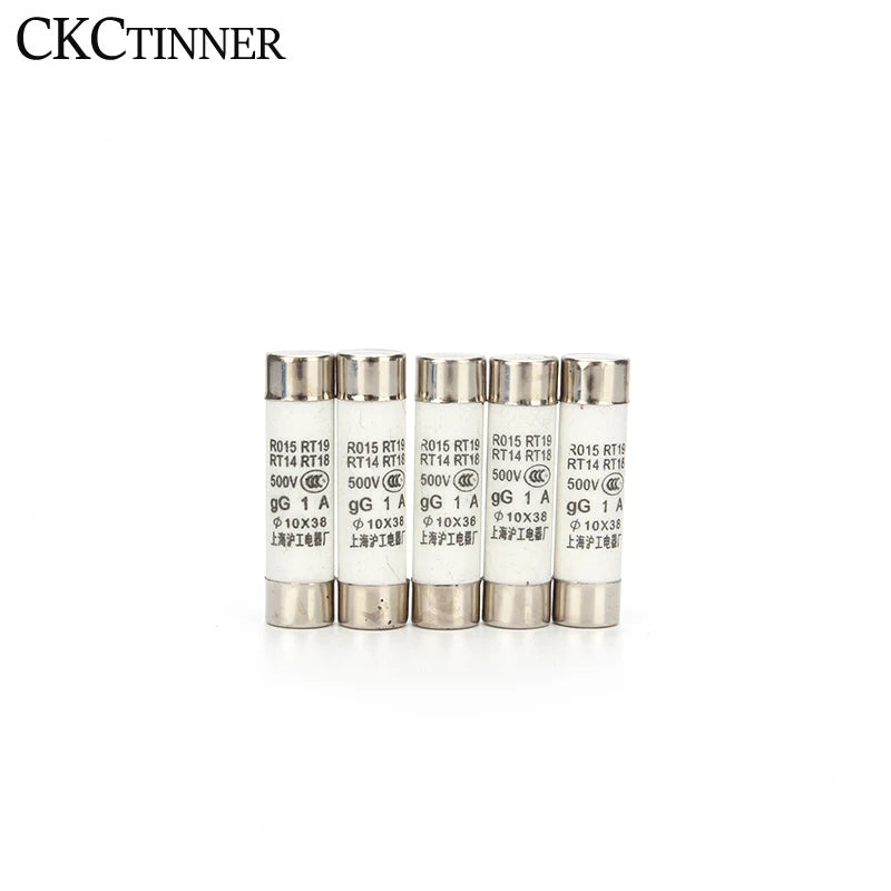 10Pcs 10*38 Fast blow Ceramic Fuse 10x38mm Fuse 500V  1A 2A 3A 4A 5A 6A 8A 10A 16A 20A 25A 32A  RO15 RT19 RT14 RT18