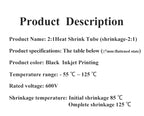 10 METER/LOT BLACK 1/2/3/4/5/6/8/10/10/12/14/16/18/20mm Heat Shrink Tubing Flame Retardant Tube Kit Insulation Tubing Wire Cable