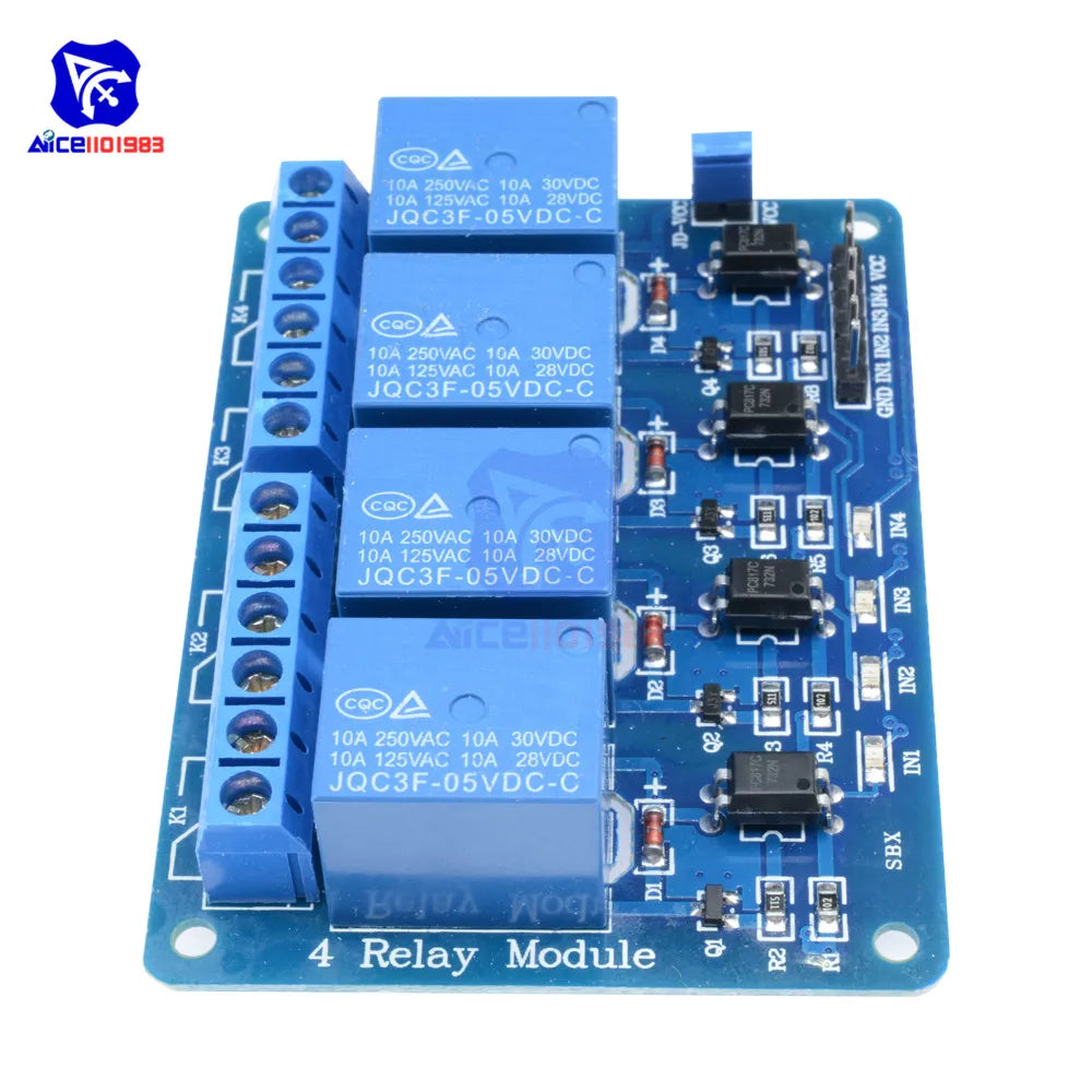 diymore 4 Channel Optocoupler Relay Module for Arduino DC 5V