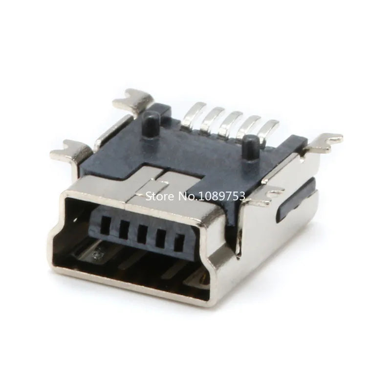 10/50Pcs Mini USB SMT SMD DIP 5 Pin Female Mini Type B Socket Connector Plug Straight DIP Jack Tail Connector Plug-in MINI USB