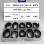 1000Pcs 10 Colors x 100Pcs SMD 0805 (2012) LED White Red Green Yellow Blue Warm Pink Purple Orange Light Emitting Diode Kit