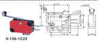 1/5PCS SPDT Momentary Travel Limit Micro Switch 16A 250VAC 1NO1NC 3pin Lever Roller V-151 V-152 V-153 V-154 V-155 Microswitch