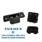 Amass XT90E-M Battery Connector XT90E Male Plug Gold-plated XT90 Mountable Connector Black Socket Or XT90H-M Quickly Charge