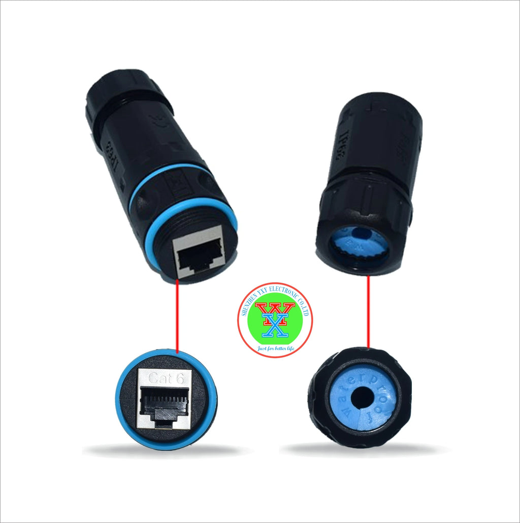 YXY IP68 RJ45 Outdoor CAT6 STP Waterproof Connector Nylon PA66 Rubber Ring Material