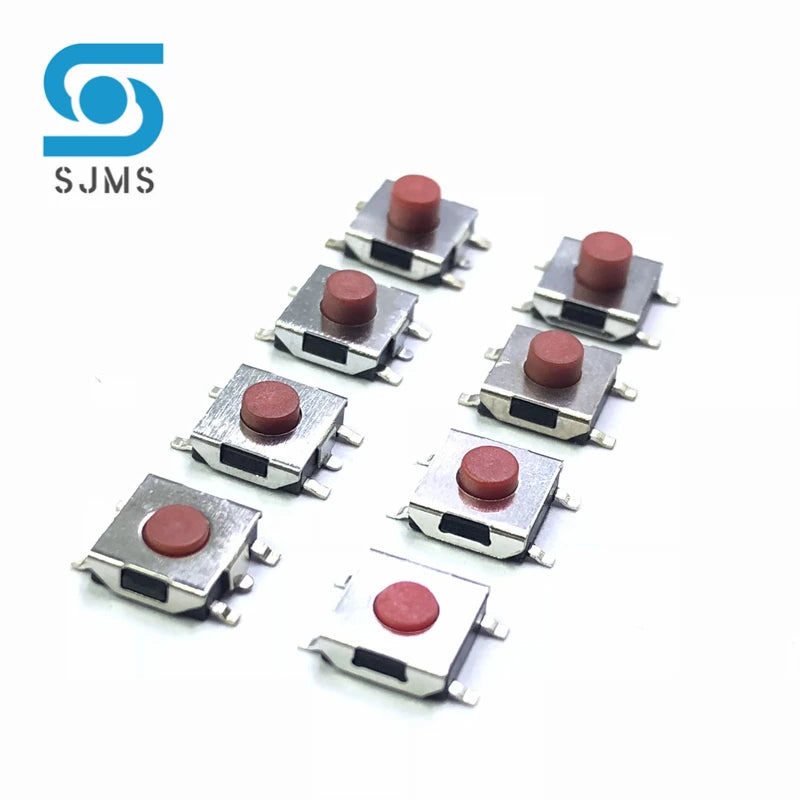 20/100PCS/LOT 6*6*2.5 / 3.1 / 3.7 / 4.3 mm SMD Switch 4 / 5 Pin feet Touch Micro Switch Push Button Switches Red 6X6 Tact Switch
