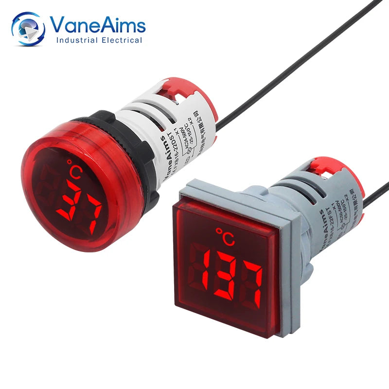 Mini Digital LED Thermometer Square/Round Head Temperature Gauge for Liquid & Air Measurement Range -25℃ to 150℃