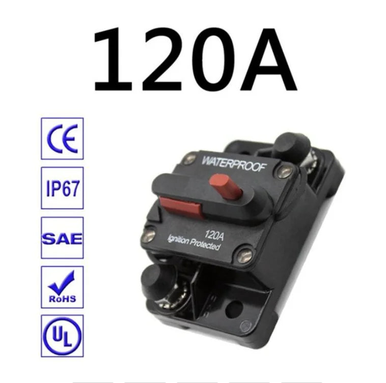 Brand 30A 40A 50A 60A 70A 80A 100A 120A 150A 200A 250A 300A AMP Circuit Breaker Fuse Reset 12-48V DC Car Boat Auto Waterproof