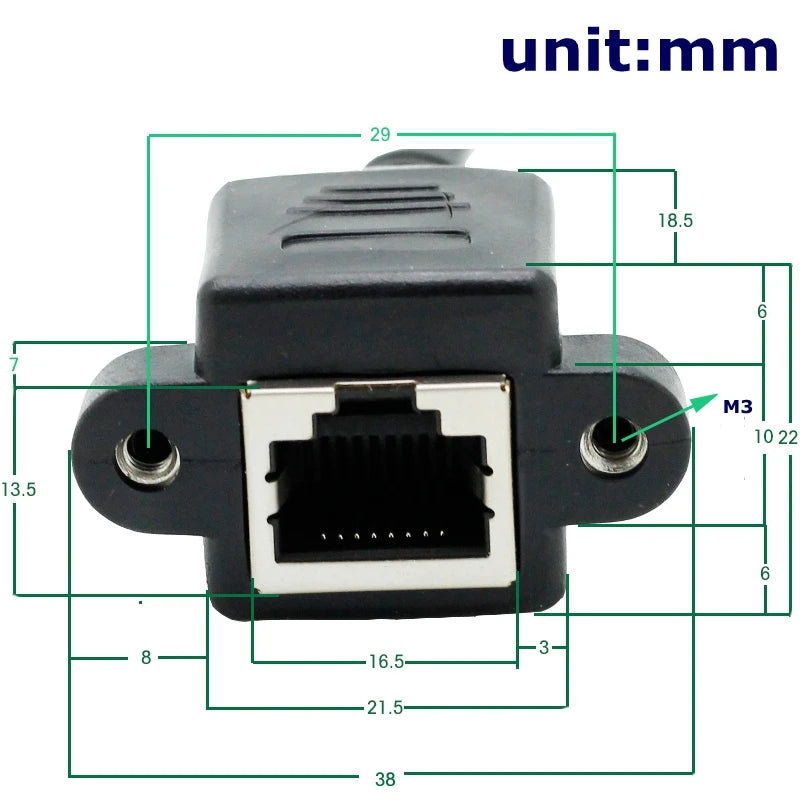 High Quality 90 Degree 8P8C FTP STP UTP Cat5 RJ45 Male to Female With Screw LAN Ethernet Computer Network Extension Cable