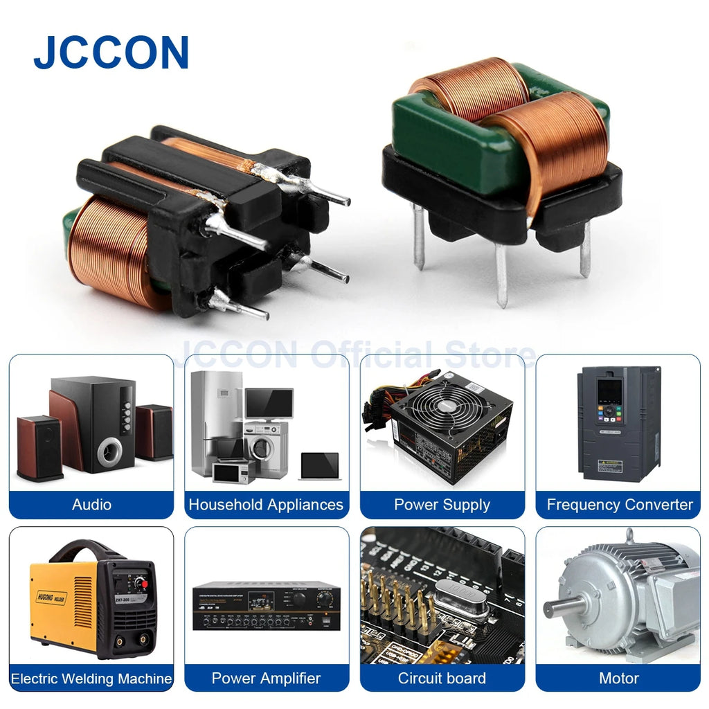 2Pcs Common Mode Inductance Millihenry High Current Flat Copper Wire Filter EMI Straight Pin Magnetic Toroidal Coil 2MH 5MH 8MH