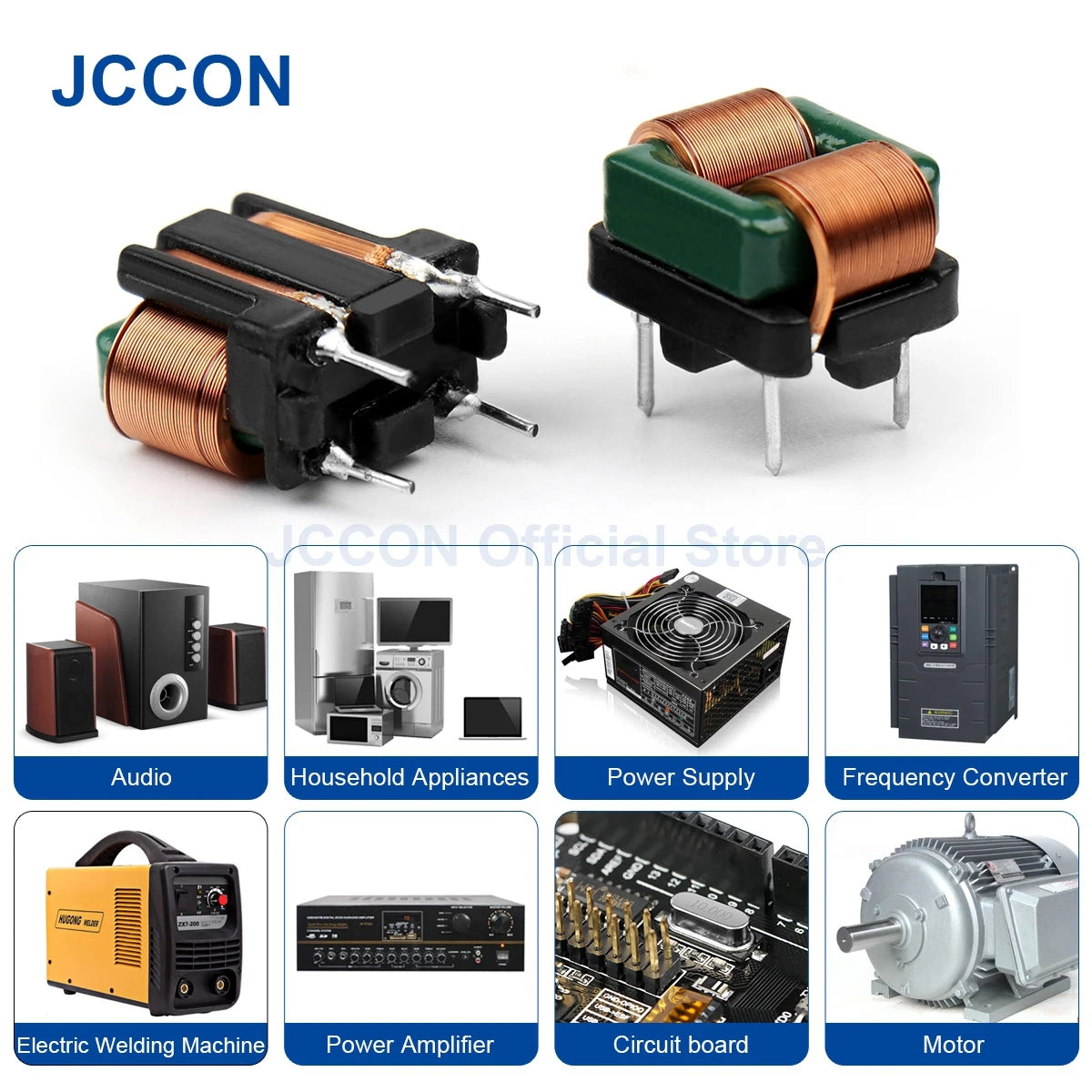 2Pcs Common Mode Inductance Millihenry High Current Flat Copper Wire Filter EMI Straight Pin Magnetic Toroidal Coil 2MH 5MH 8MH