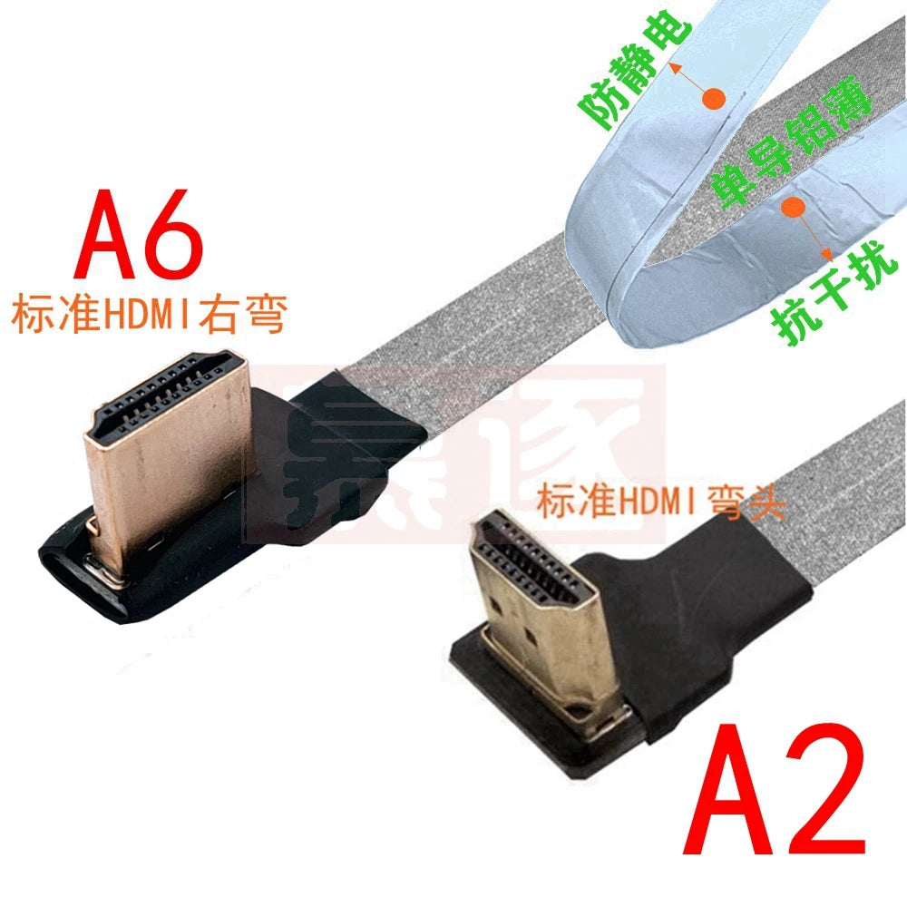 FPV Micro Mini HDTV-Male 90 Degree Connector FPC Flexible Flat HD Ribbon Cable FFC Pitch 20pin For Drone Gopro DSLR Gimbal Kit