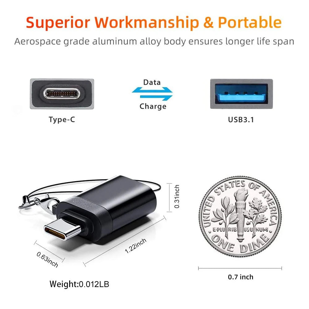 1/2PC Type C To USB 3.0 OTG Adapter USB C Male To USB Female Converter For Laptop Macbook Samsung Xiaomi USB C OTG Connector